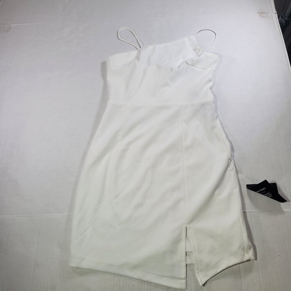 Lulus White Party for Two Asymmetrical Spaghetti Strap Midi Dress Size XS